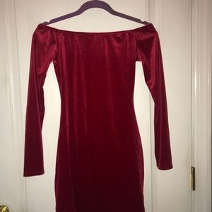 Red velvet dress from fashion nova